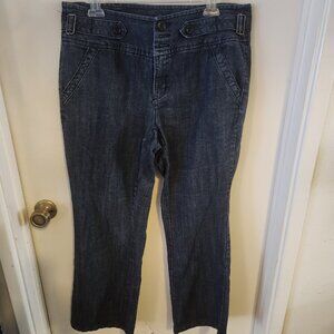 Roz & Ali Women's Trouser Jeans Dark Gray Straight Leg Stretch Pant - Size 14